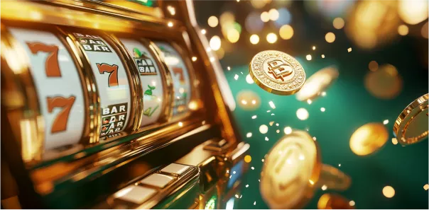 Cash flying out of a slot machine – instant jackpot thrill